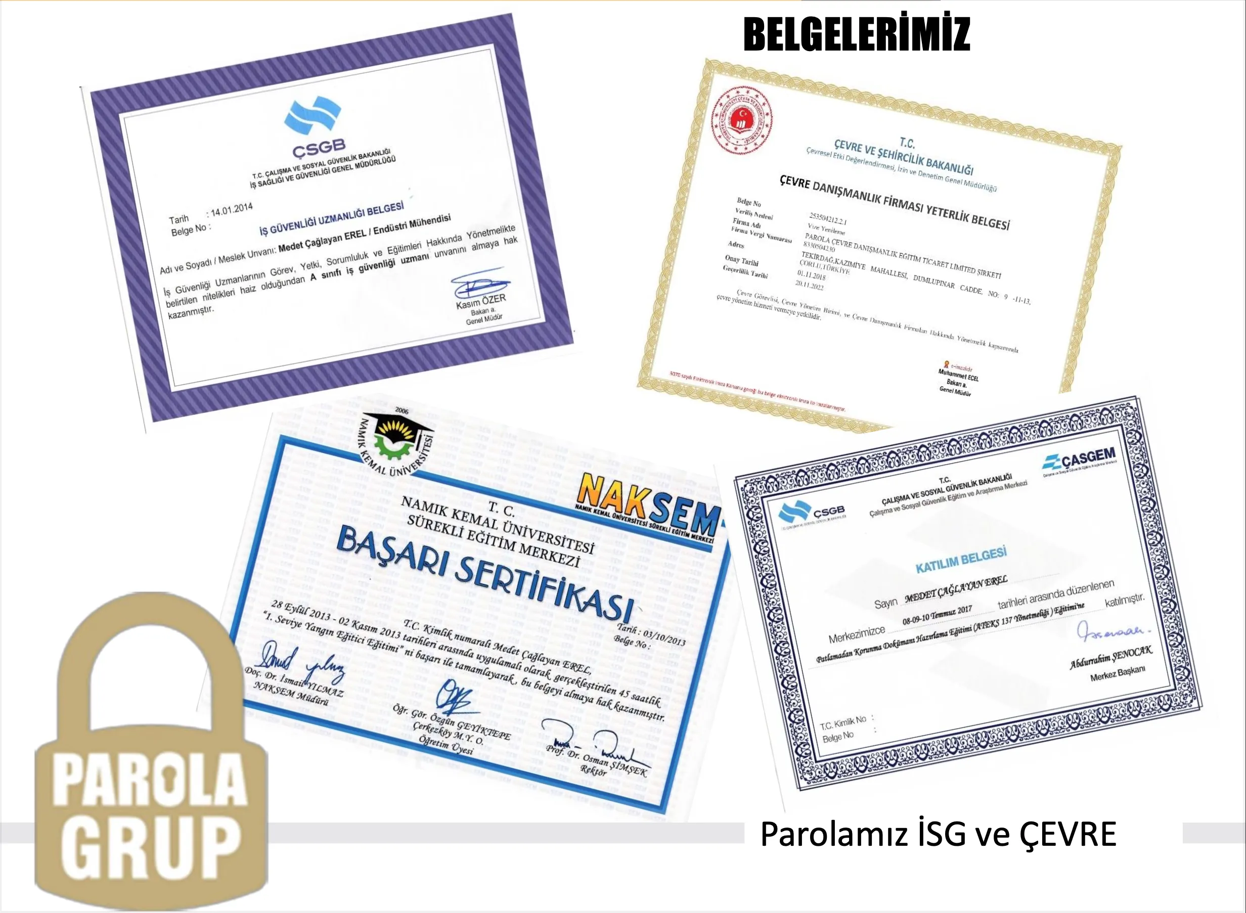 Parola Grup Yetki Belgelerimiz